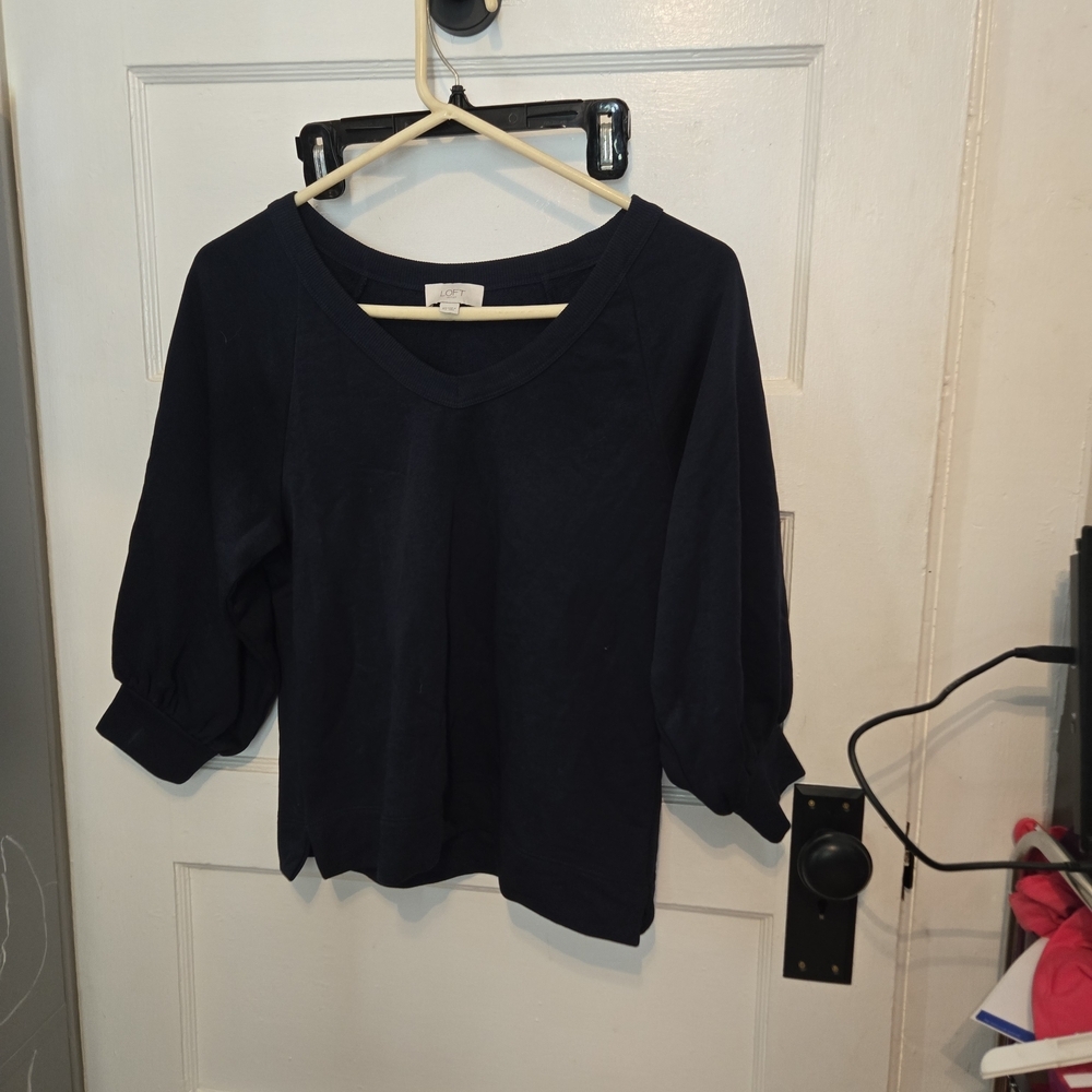 LOFT Navy Long Sleeve Top